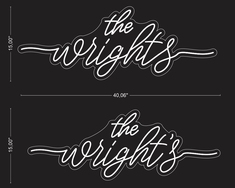 Custom "The Wrights" Neon Sign NeonPilgrim