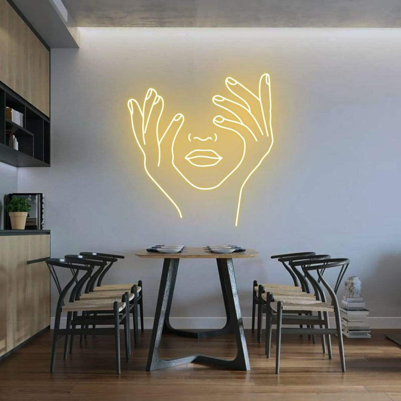 'Holding Face' Neon Sign NeonPilgrim