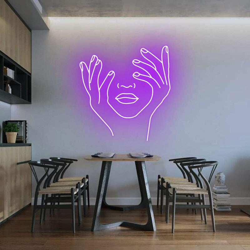 'Holding Face' Neon Sign NeonPilgrim