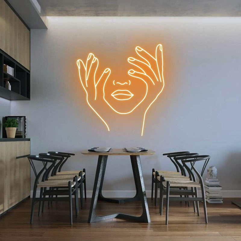 'Holding Face' Neon Sign NeonPilgrim