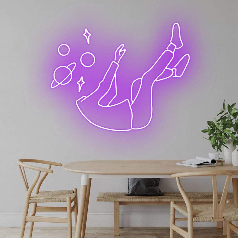 'Space Falling' Neon Sign NeonPilgrim